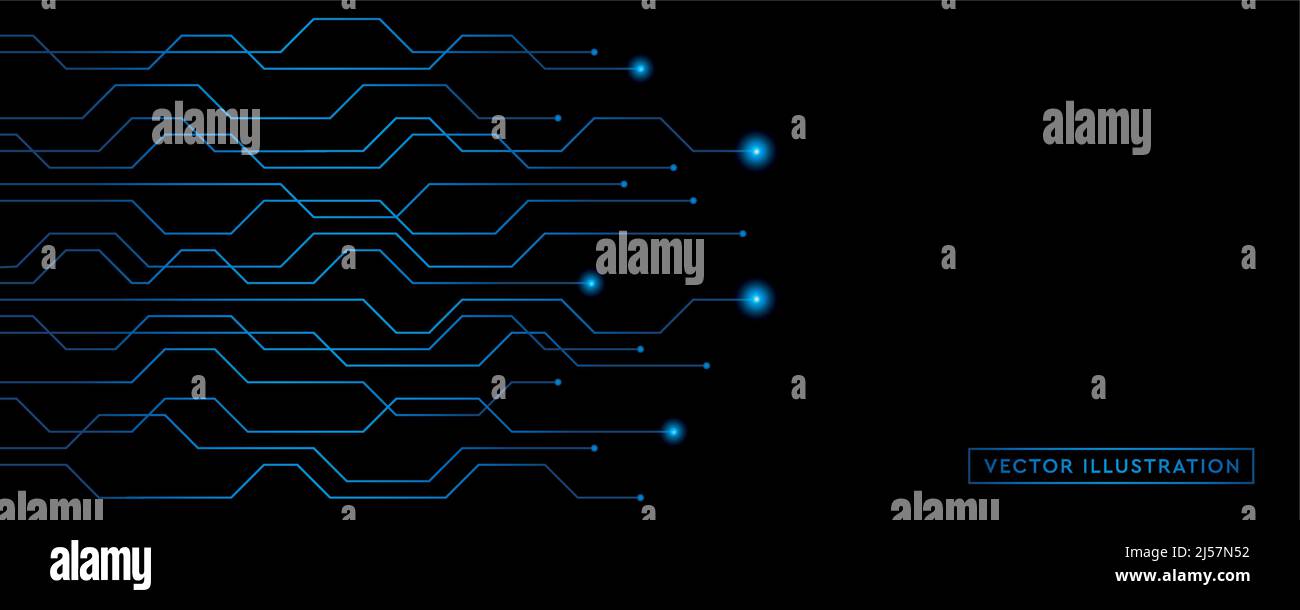 elementi per schede elettroniche con tecnologia digitale blu Illustrazione Vettoriale