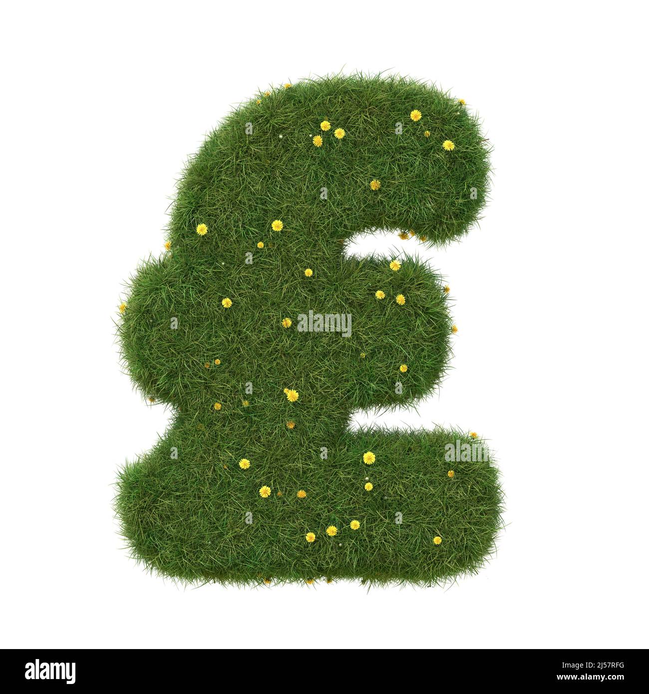 Erba realistica sterlina britannica isolato su sfondo bianco. Raccolta. Immagine 3D. Foto Stock