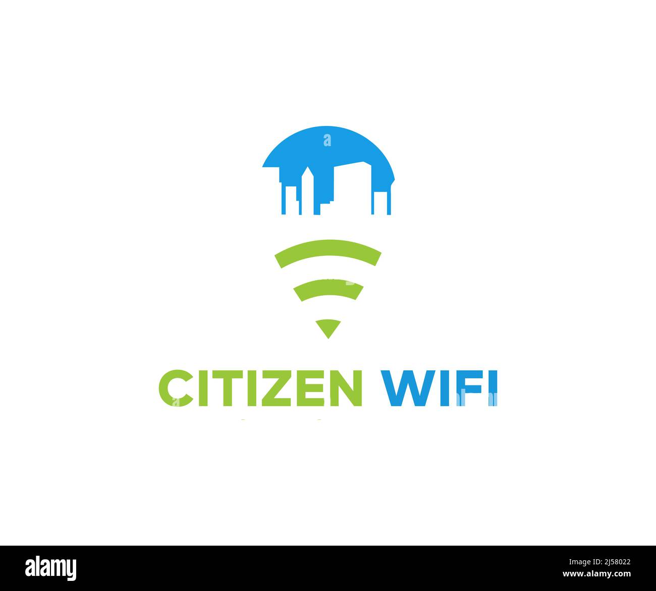 Wireless Wi-fi, logo internet. Connessione Internet wi-fi Signal, cityzen, città internet. Illustrazione Vettoriale