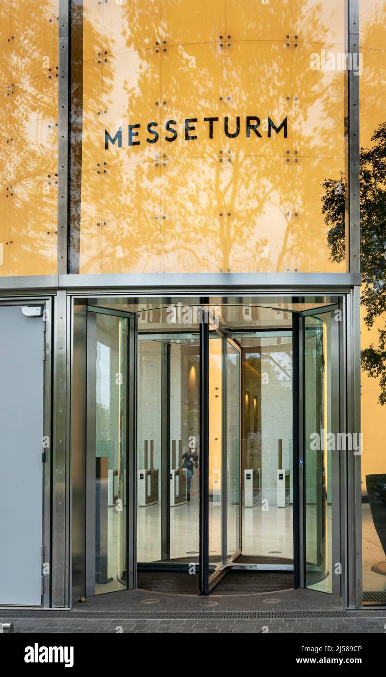 Ingresso al Messeturm in, Francoforte sul meno, Assia, Germania Foto Stock