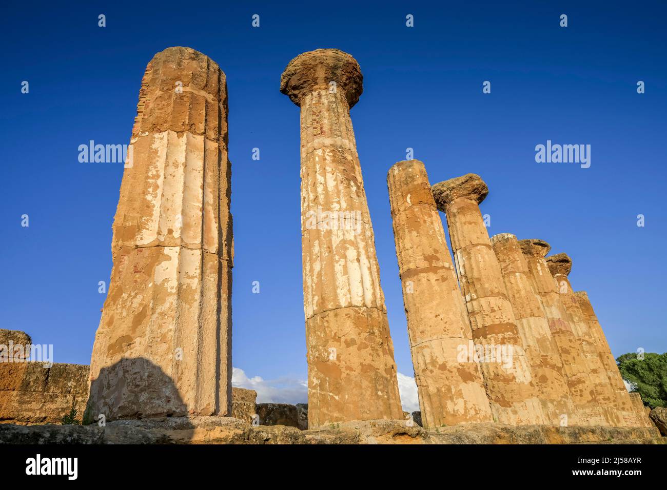 Tempio di Eracle, Parco Archeologico Valle dei Templi, Agrigento, Sicilia, Italia Foto Stock
