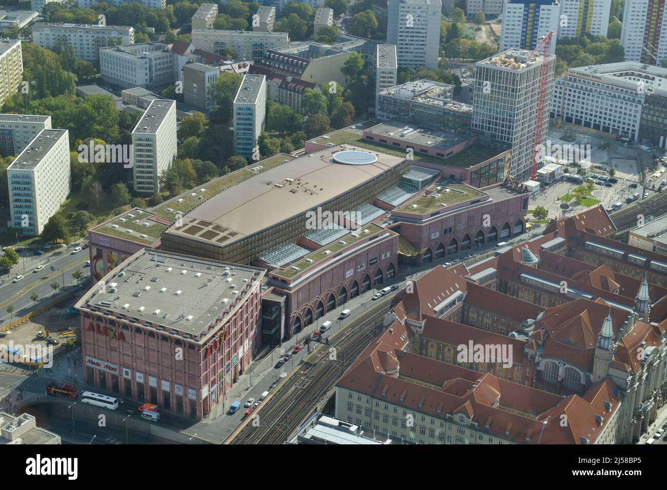 Vista aerea del centro commerciale Alexa, Mitte, Berlino, Germania Foto Stock