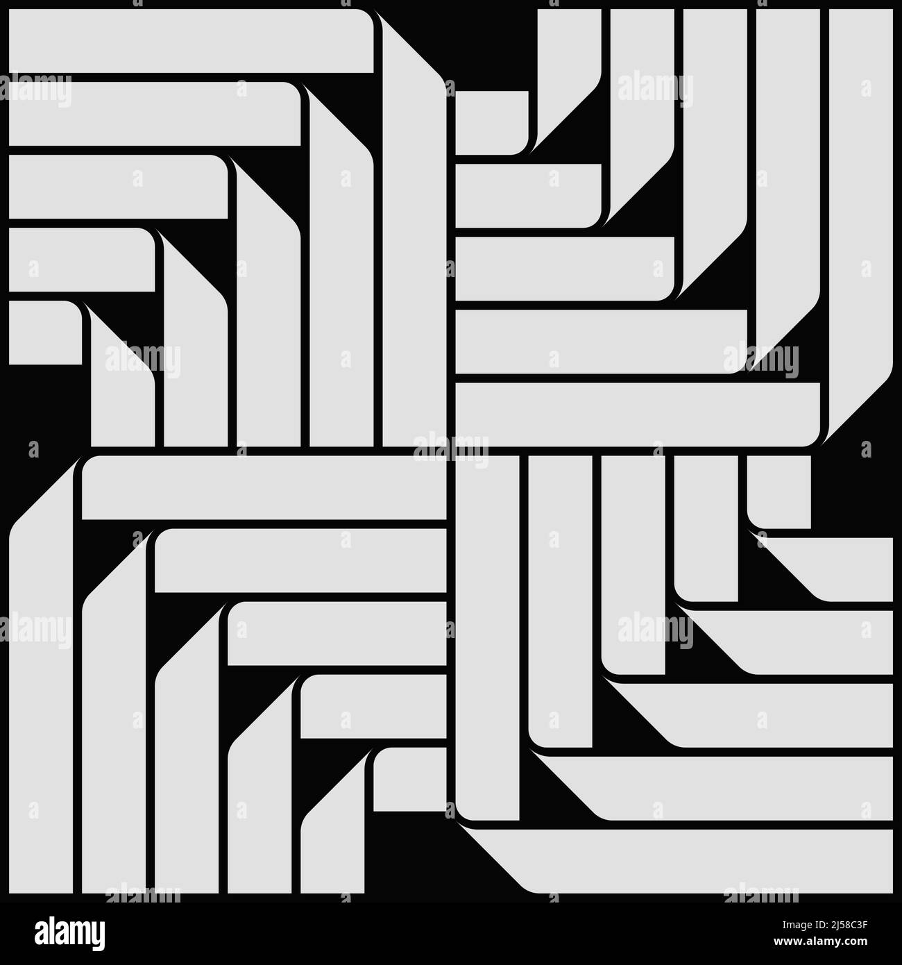 Grafica vettoriale ispirata all'arte minimale realizzata con elementi e forme geometriche astratte. Grafica di design geometrico per poster, copertina, arte, regalo Illustrazione Vettoriale