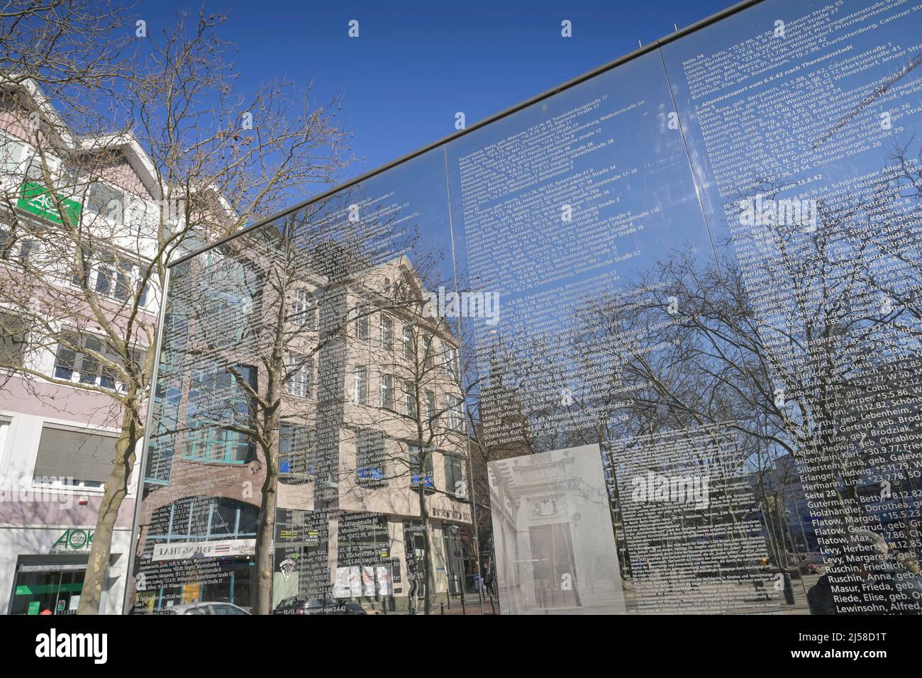 Memorial, parete a specchio, Hermann-Ehlers-Platz, Steglitz, Steglitz-Zehlendorf, Berlino, Germania Foto Stock