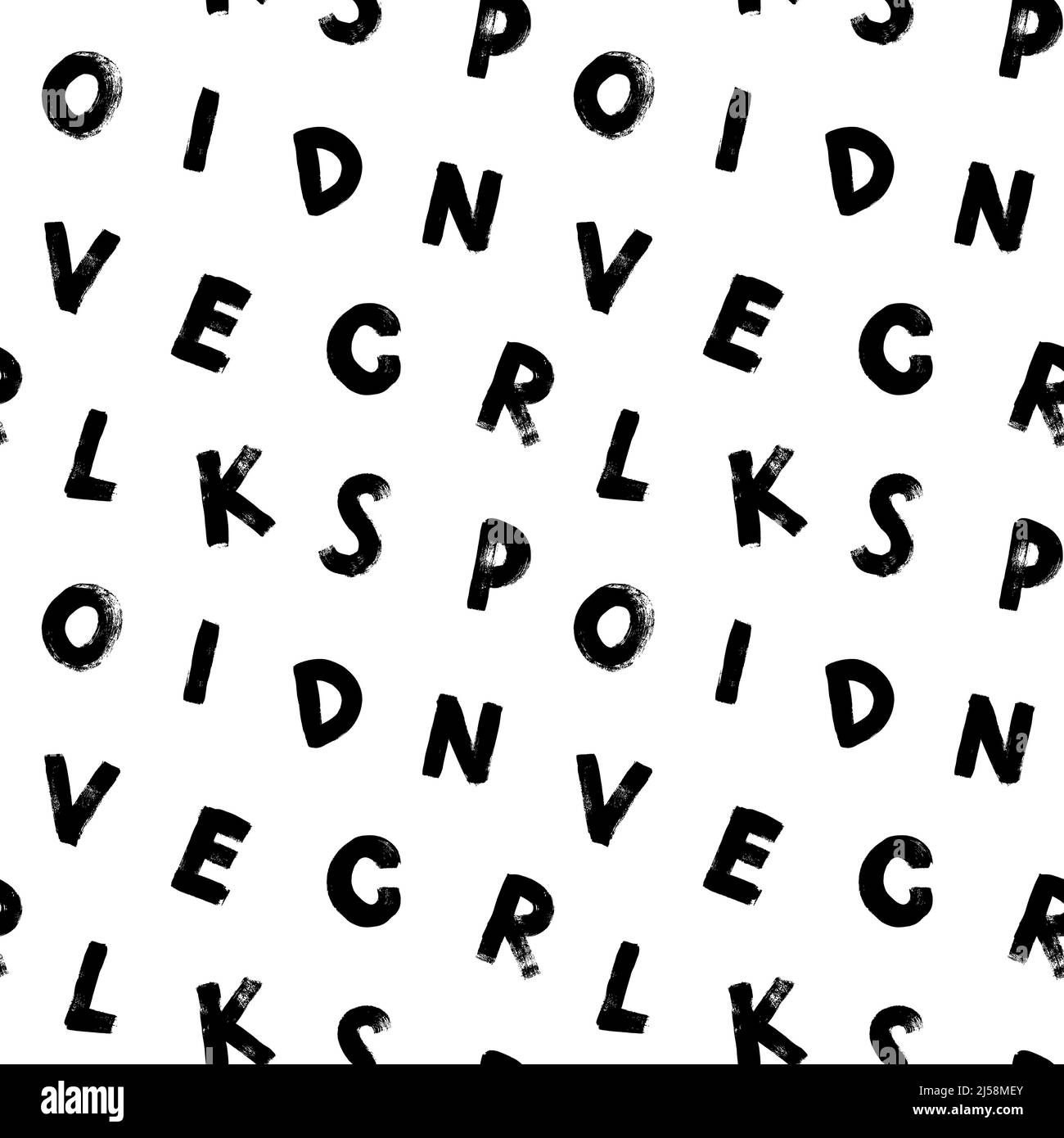 Alfabeto lettera grunge disegnata a mano pattern senza giunture Illustrazione Vettoriale