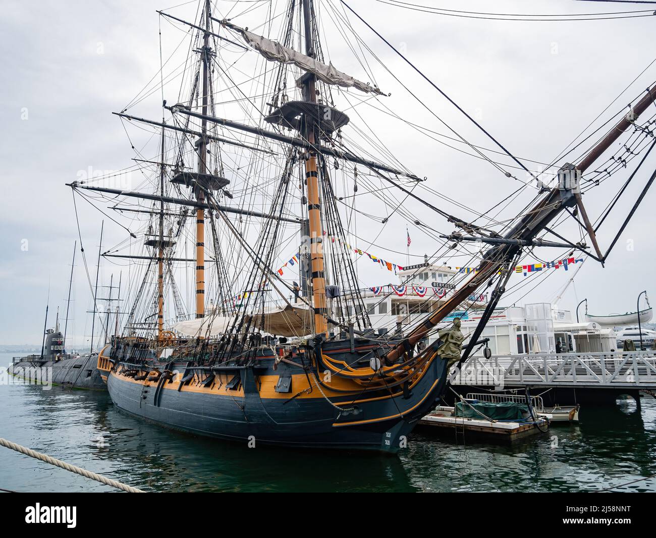 San Diego, AGO 2 2014 - Vista in alto del Museo Marittimo della sorpresa HMS Foto Stock