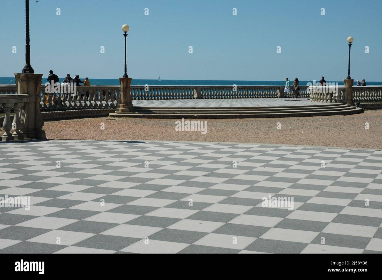 Parco 'Puccini' sul lungomare di Livorno Foto Stock
