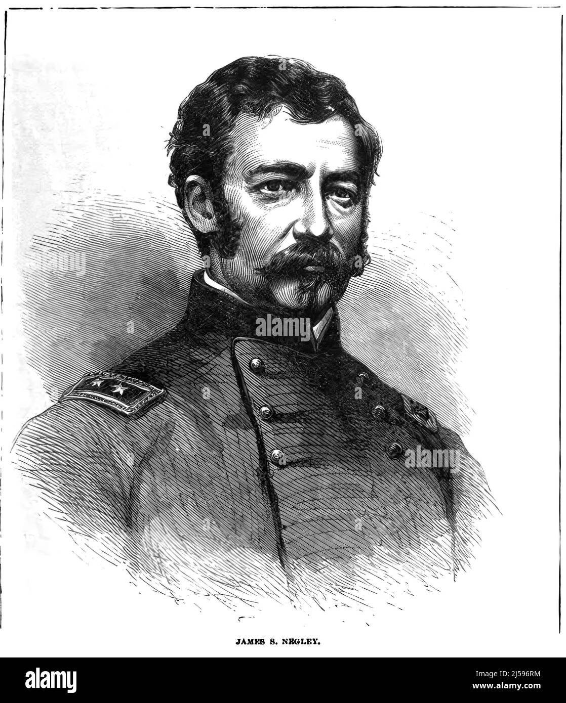 Ritratto di James Scott Negley, generale dell'esercito dell'Unione nella guerra civile americana. illustrazione del 19th secolo Foto Stock