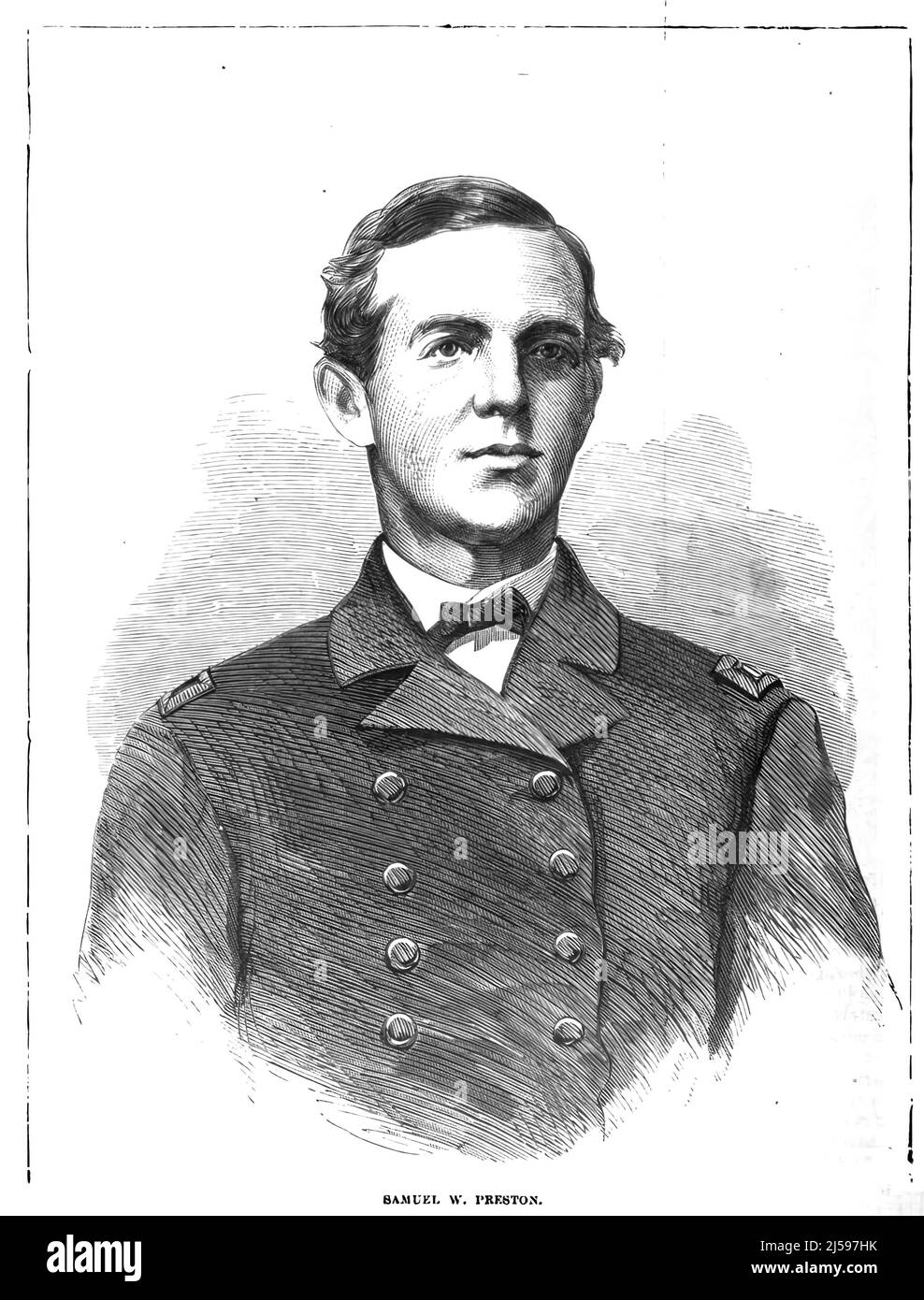 Ritratto di Samuel William Preston, tenente della Union Navy durante la Guerra civile americana. illustrazione del 19th secolo Foto Stock