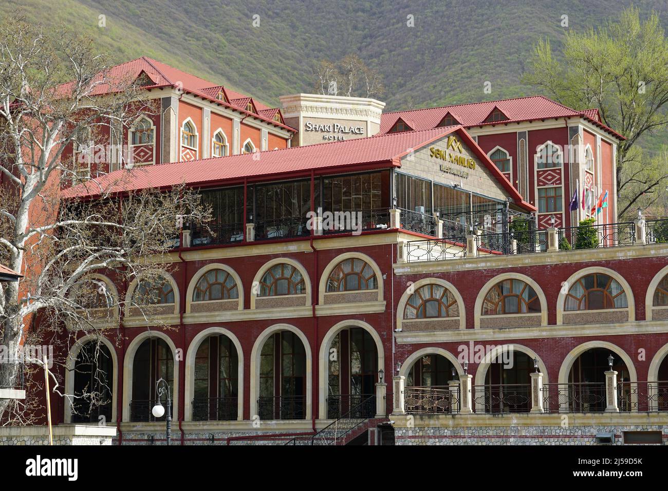 Palace Hotel, Shaki, Şəki, Azerbaijan, Azərbaycan, Asia Foto Stock