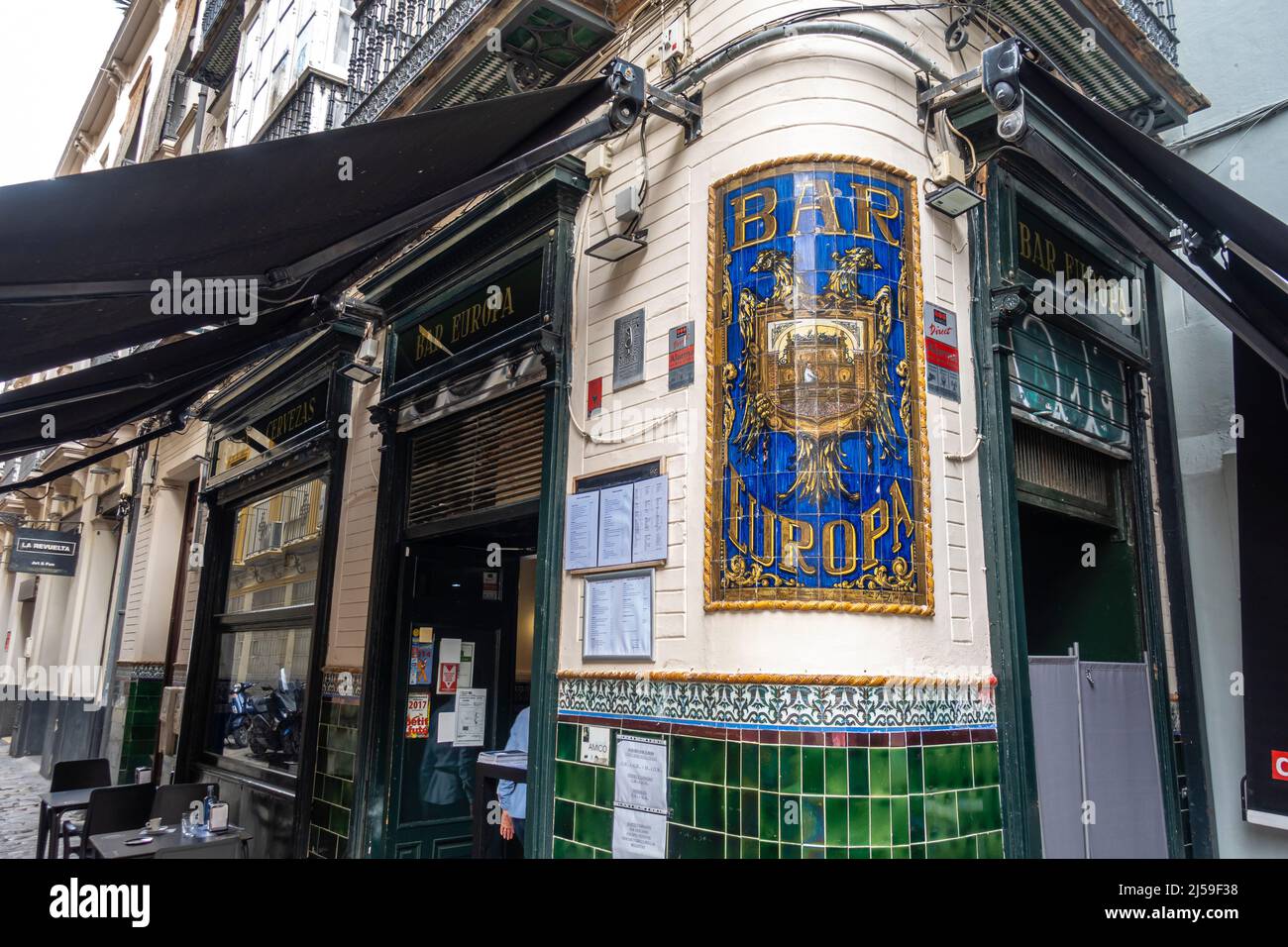 Andalucian art nouveau bar Europa, Alfalfa, Siviglia, Spagna Foto Stock