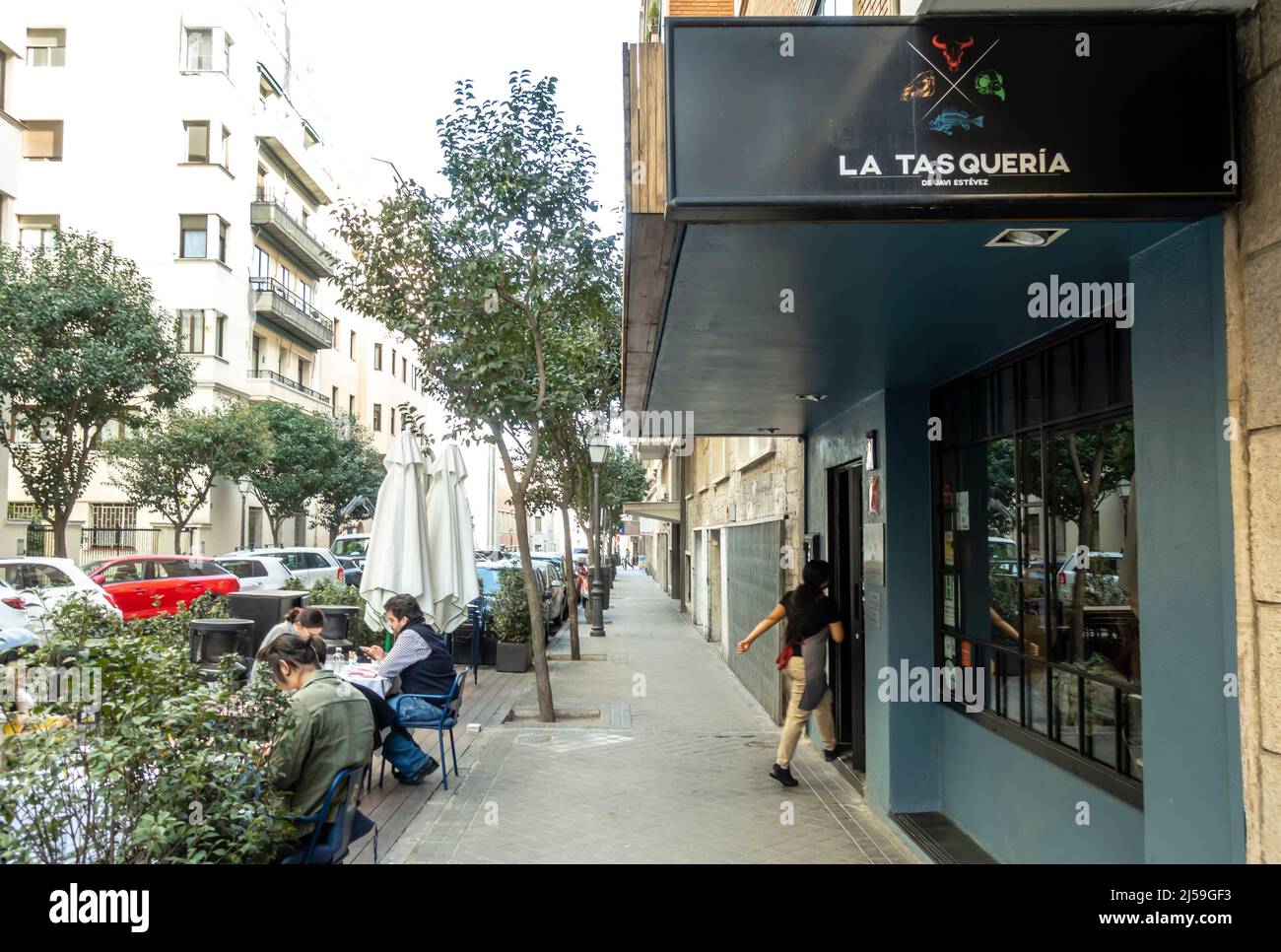 La Tasquería e Javi Estévez. Alta cucina offale. Un ristorante stella Michelin a Madrid, Spagna Foto Stock