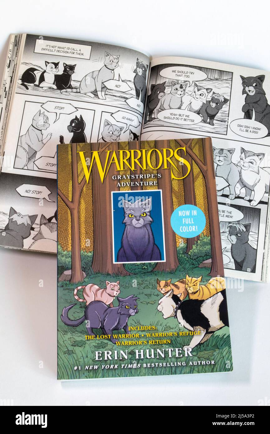 I guerrieri sono Manga Adventure Graphic romanzi con il personaggio Feline, Greystripe, USA, 2022 Foto Stock