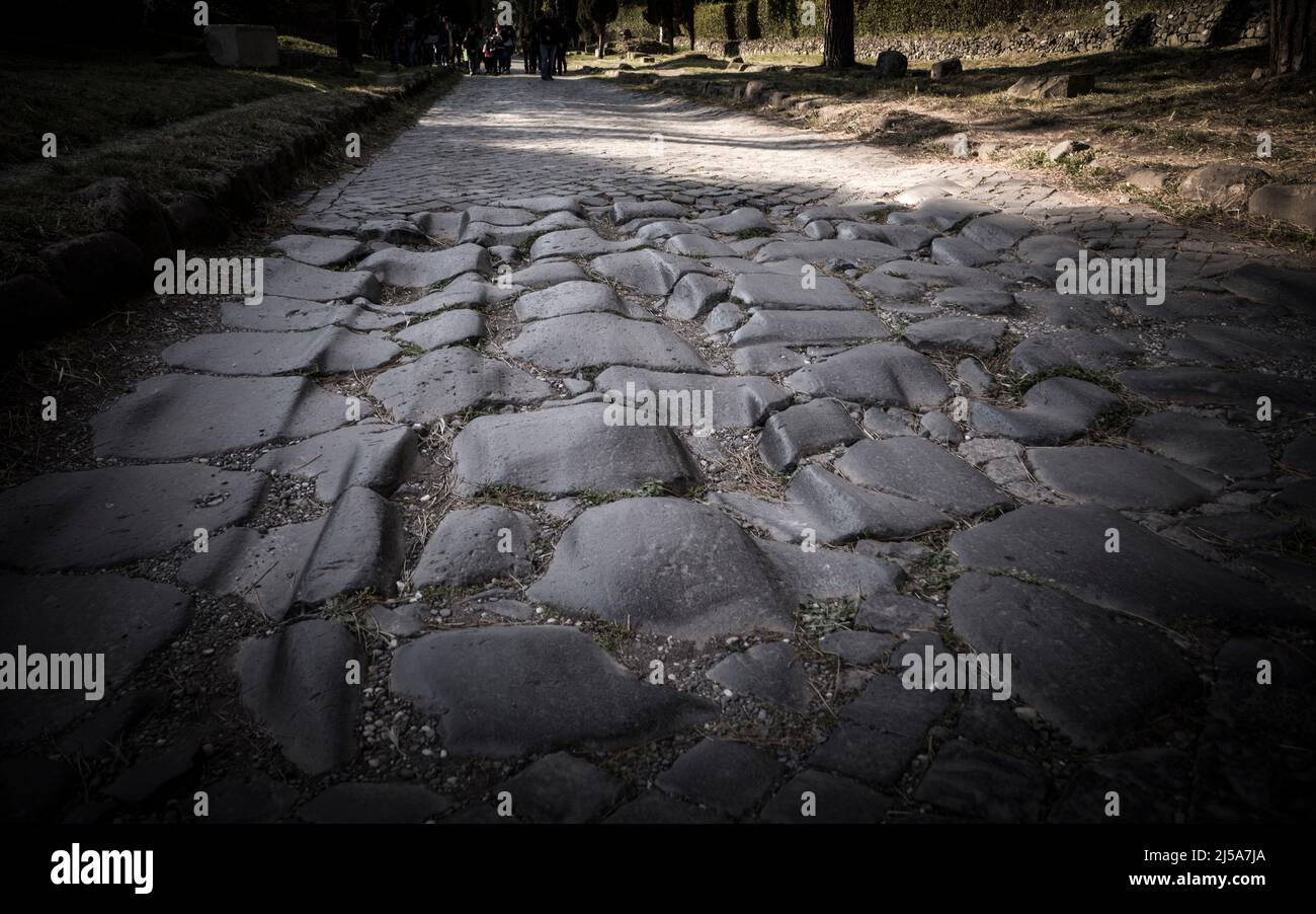 Rovine romane sulla Via Appia, Roma, Italia Foto Stock