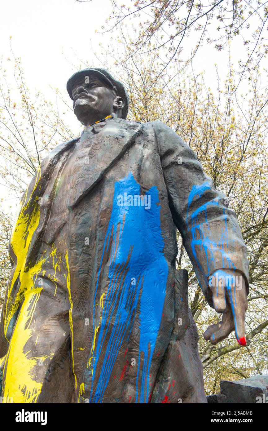 La Statua di Lenin. Una scultura in bronzo del controverso rivoluzionario e politico russo. Monumento di Lenin si trova a Seattle, WA, USA Foto Stock