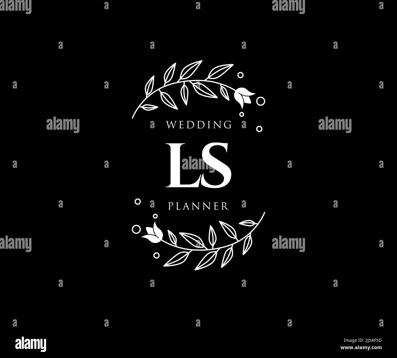 LS sigle lettera Wedding monogramma collezione loghi, disegnati a mano moderno minimalista e modelli floreali per carte di invito, Salva la data, elegante Illustrazione Vettoriale