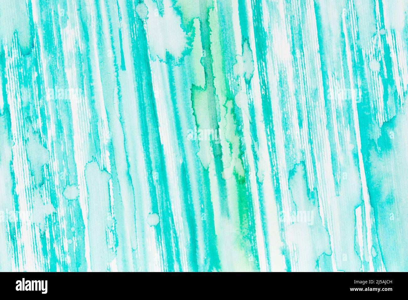 blu, turchese, acquamarina colori a righe acquerello dipinto sfondo texture Foto Stock
