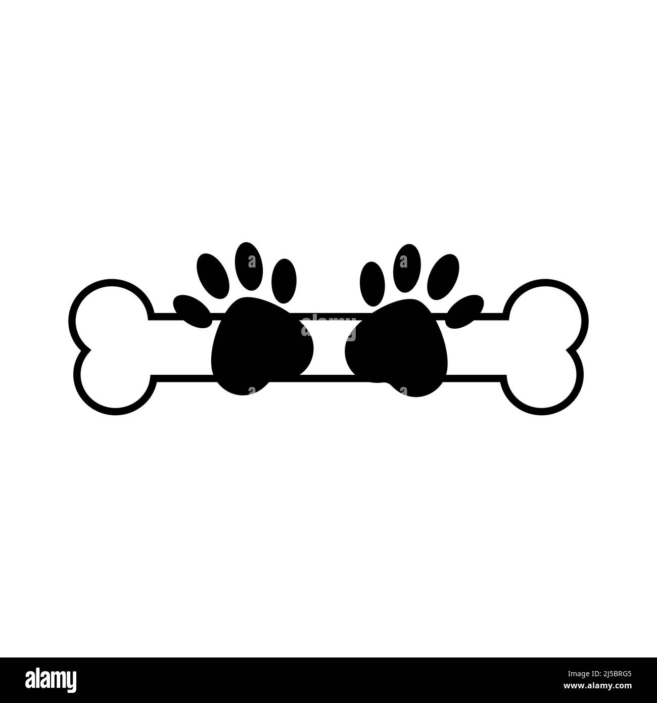 Una traccia di un animale domestico. Stampe Paw. La gamba del cucciolo è isolata su sfondo bianco. Illustrazione Vettoriale