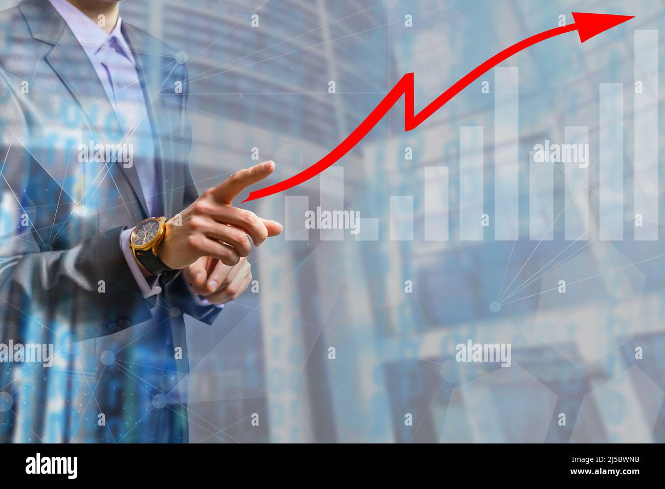 Project manager professionista presentare le competenze di gestione sul concetto di interfaccia con le icone della tabella di pianificazione di attività e materiali da consegnare, budget, team Foto Stock