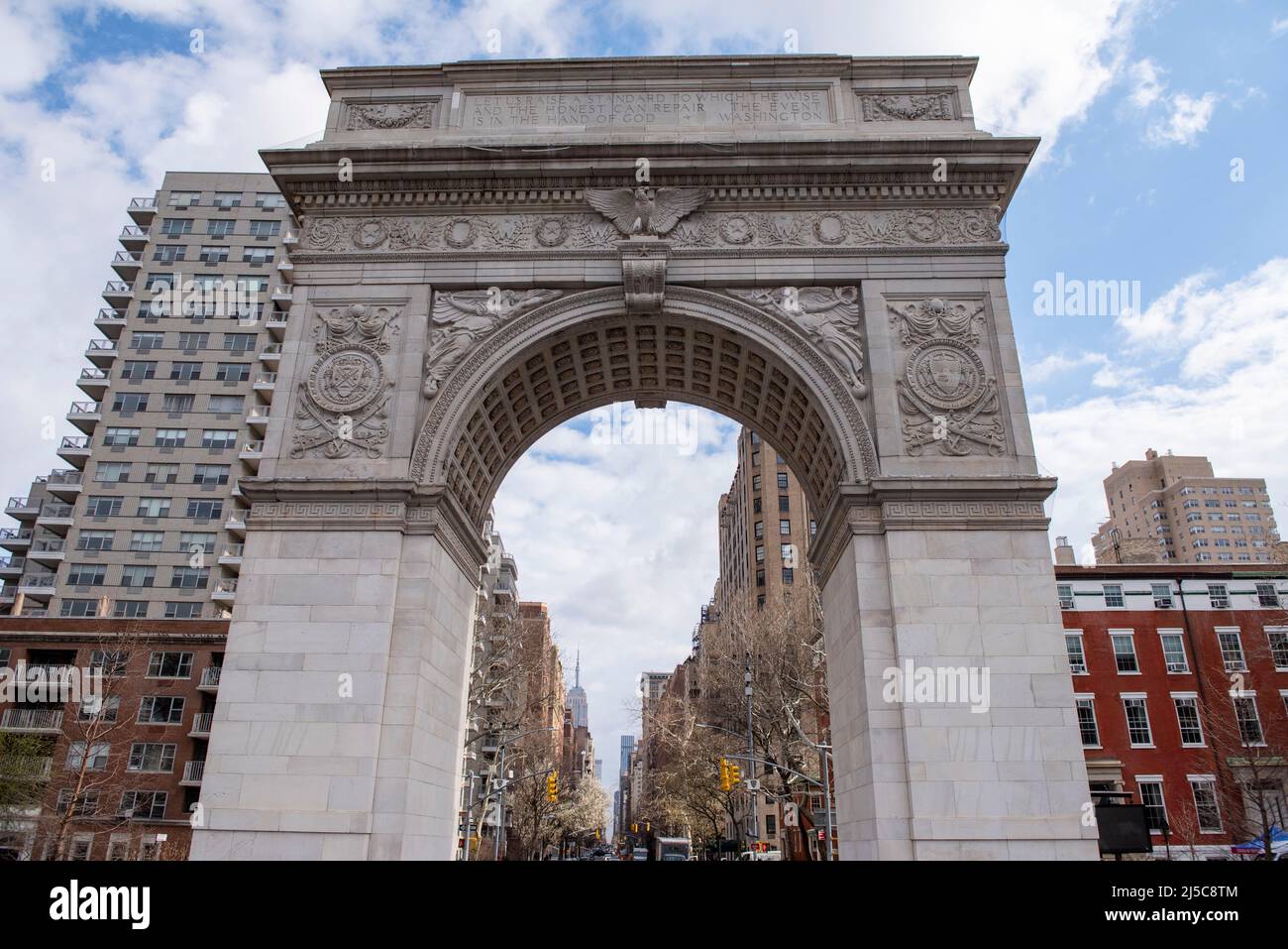 Washington Square Arch a Washington Square Park Manhattan, New York USA Foto Stock