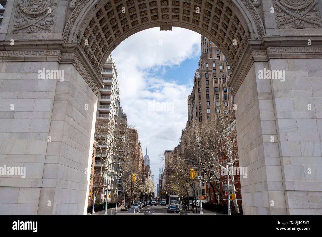 Washington Square Arch a Washington Square Park Manhattan, New York USA Foto Stock