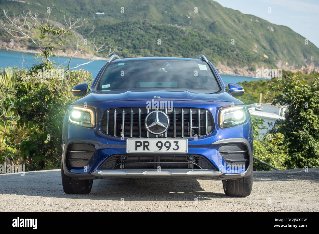 Hong Kong, Cina Feb 14 , 2022 : Mercedes-AMG GLB 35 2022 Test Drive Day Feb 14 2022 a Hong Kong. Foto Stock