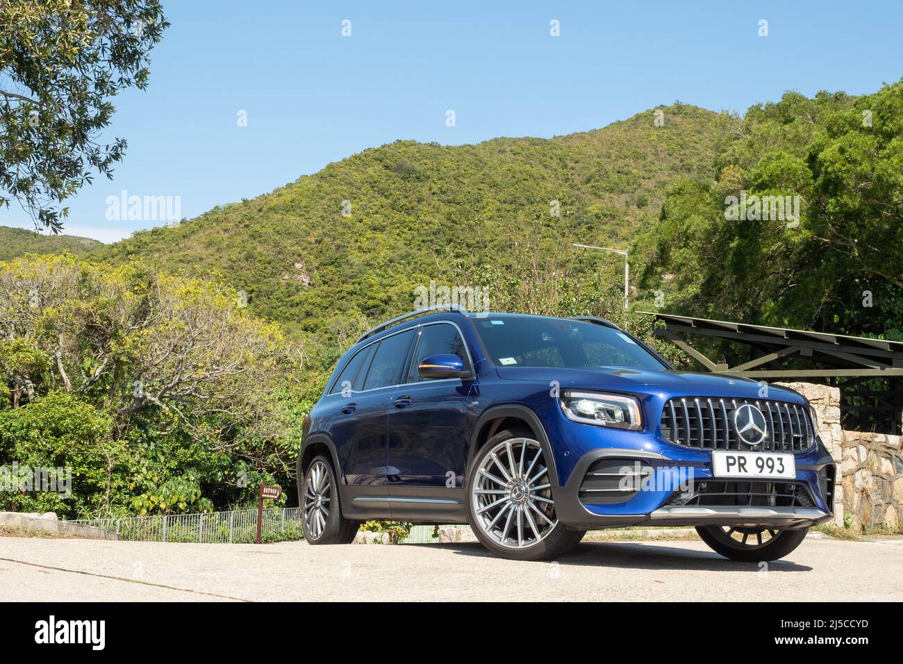 Hong Kong, Cina Feb 14 , 2022 : Mercedes-AMG GLB 35 2022 Test Drive Day Feb 14 2022 a Hong Kong. Foto Stock