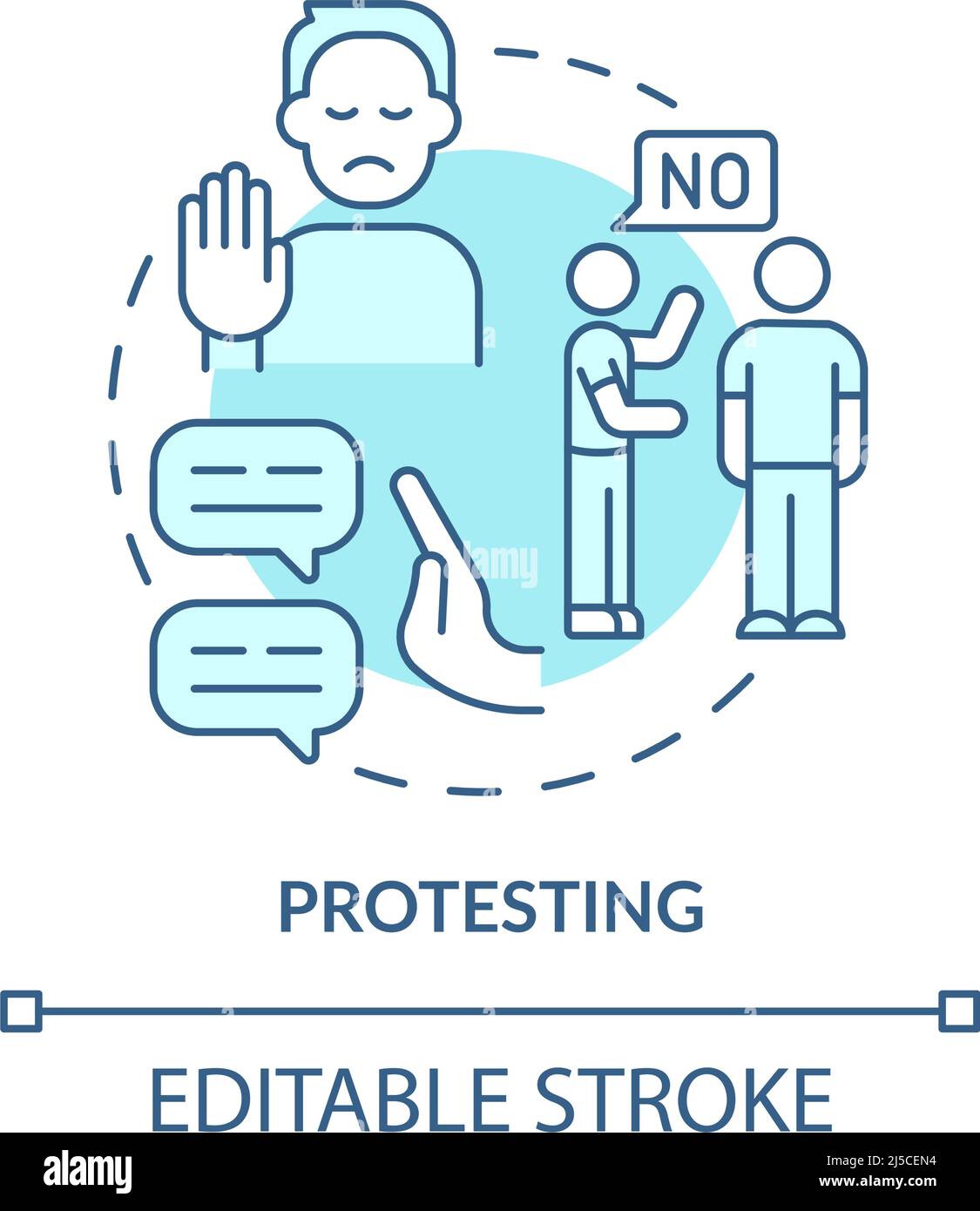 Icona del concetto di turchese protesta Illustrazione Vettoriale