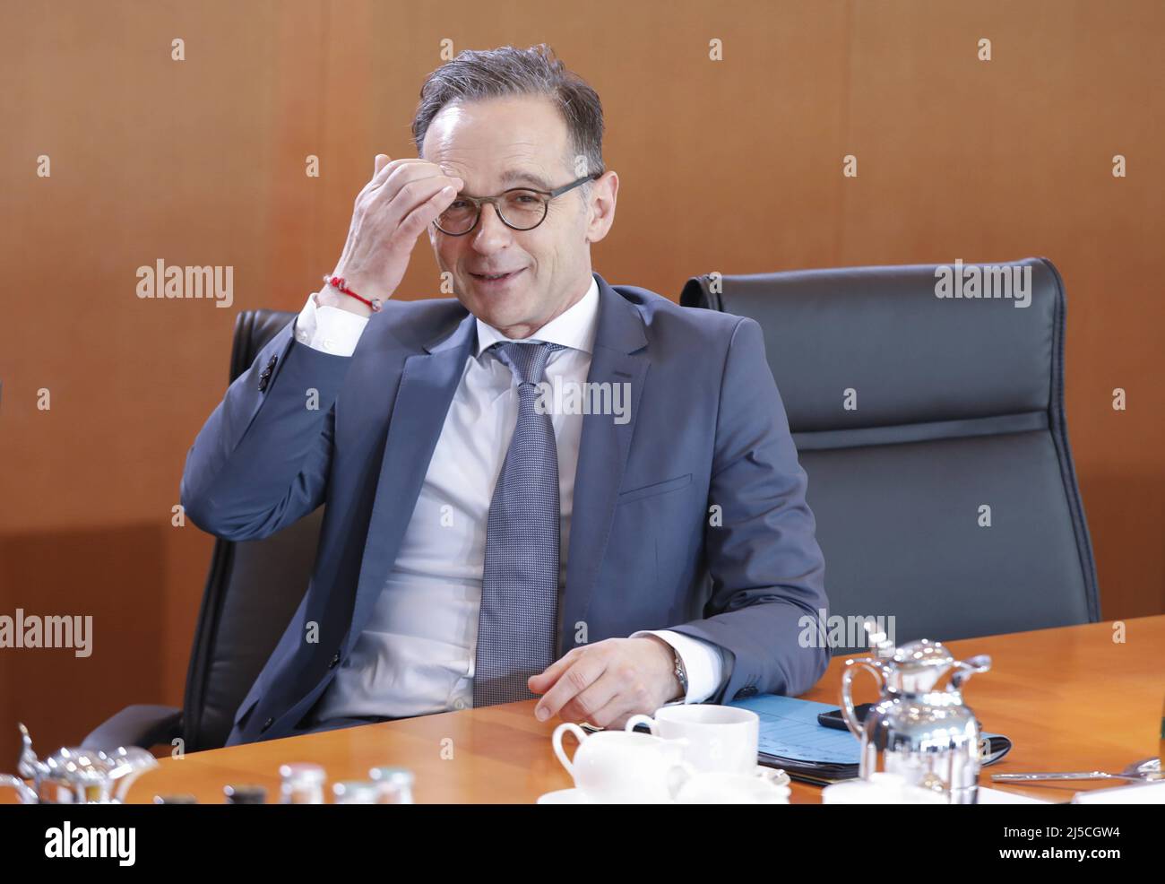 Il ministro degli Esteri tedesco Heiko Maas prima dell'inizio di una riunione del gabinetto presso la Cancelleria. [traduzione automatizzata] Foto Stock