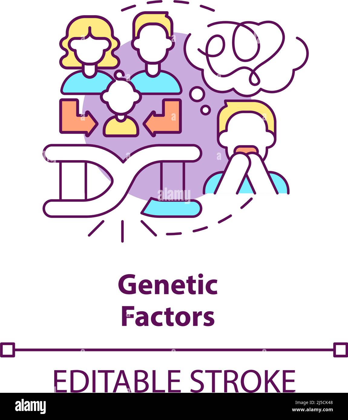 Icona del concetto dei fattori genetici Illustrazione Vettoriale