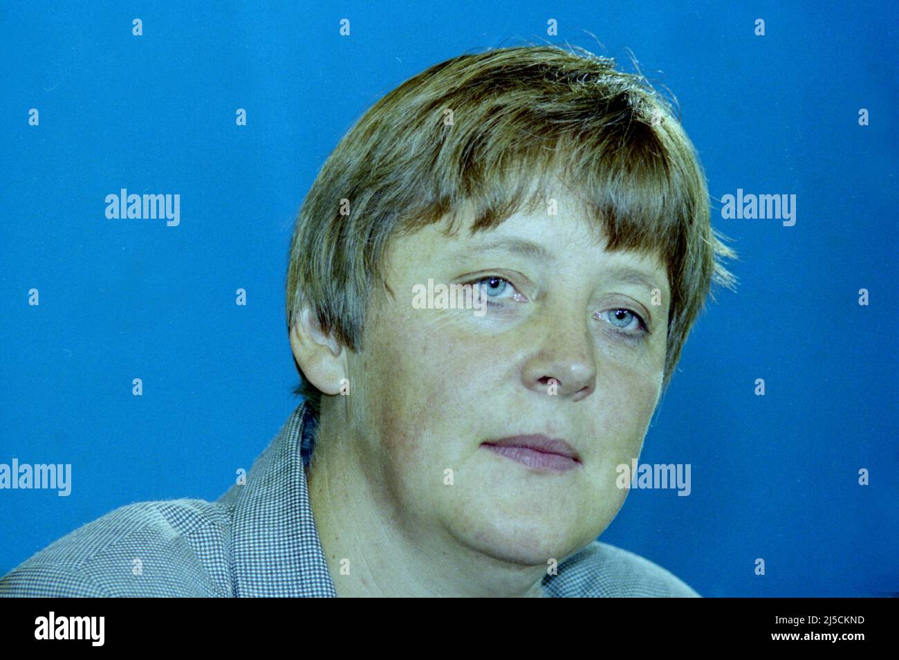 Monaco, DEU, 08.09.1995 - Angela Merkel, CDU, Ministro federale dell'ambiente durante la conferenza del partito CSU a Monaco. [traduzione automatizzata] Foto Stock