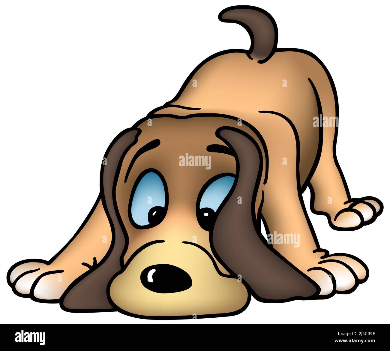 Sniffs di doggy marrone con occhi blu Illustrazione Vettoriale