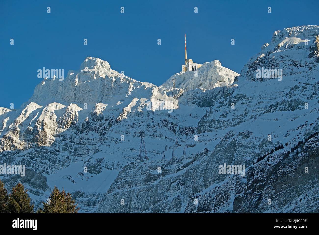 Säntis montagne nella neve, Svizzera orientale Foto Stock
