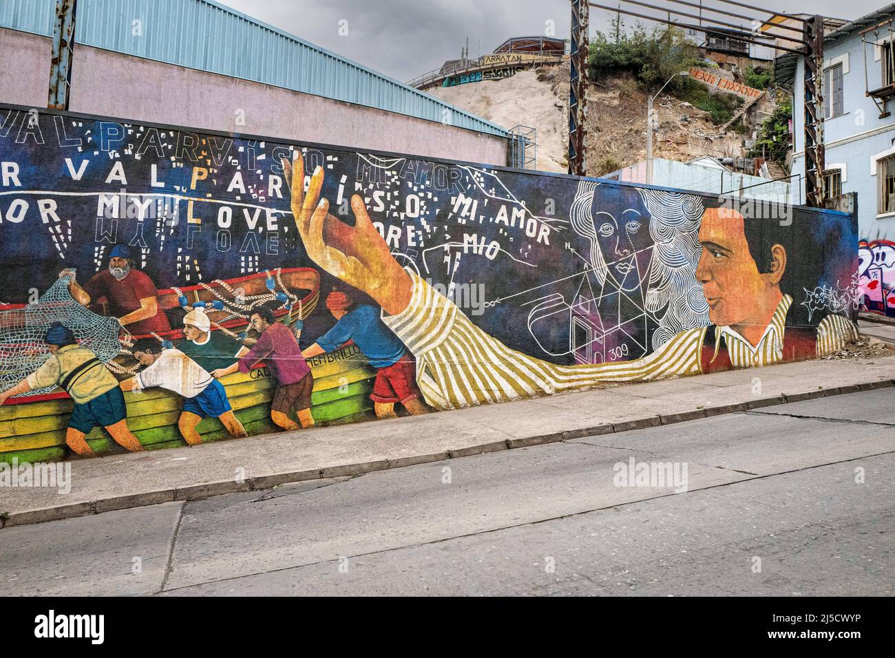Cile, Valparaiso, 11.11.2019. graffiti in Valparaiso su 11.11.2019. [traduzione automatizzata] Foto Stock