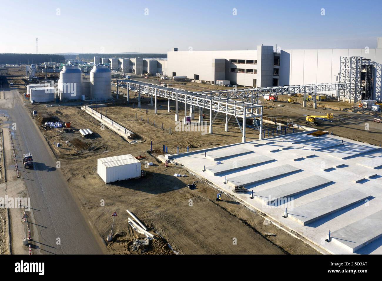 Gruenheide, 30.10.2021 - Vista aerea cantiere Tesla Gigafactory a Gruenheide. [traduzione automatizzata] Foto Stock