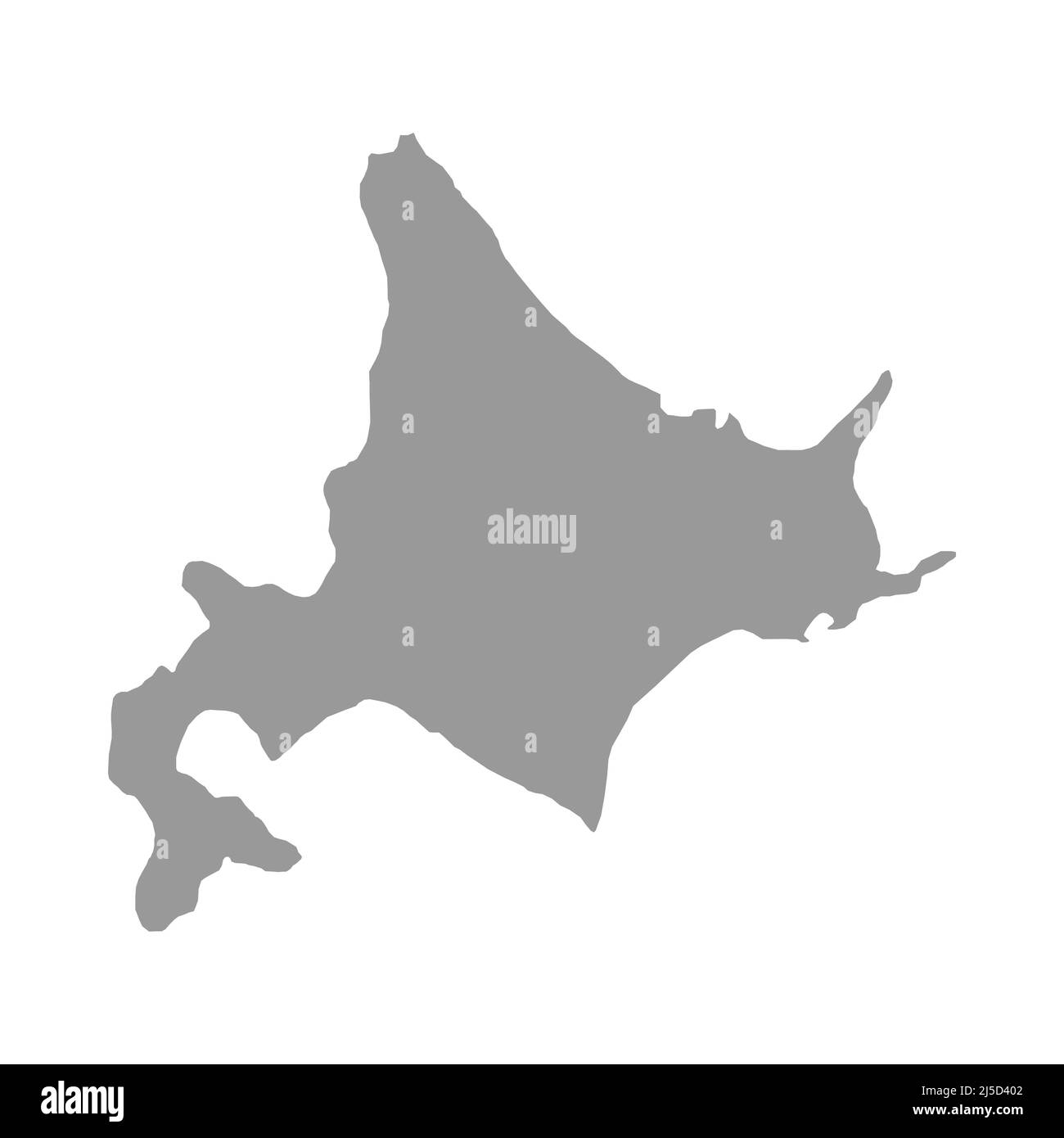 Mappa vettoriale di Hokkaido isolata su sfondo bianco Illustrazione Vettoriale