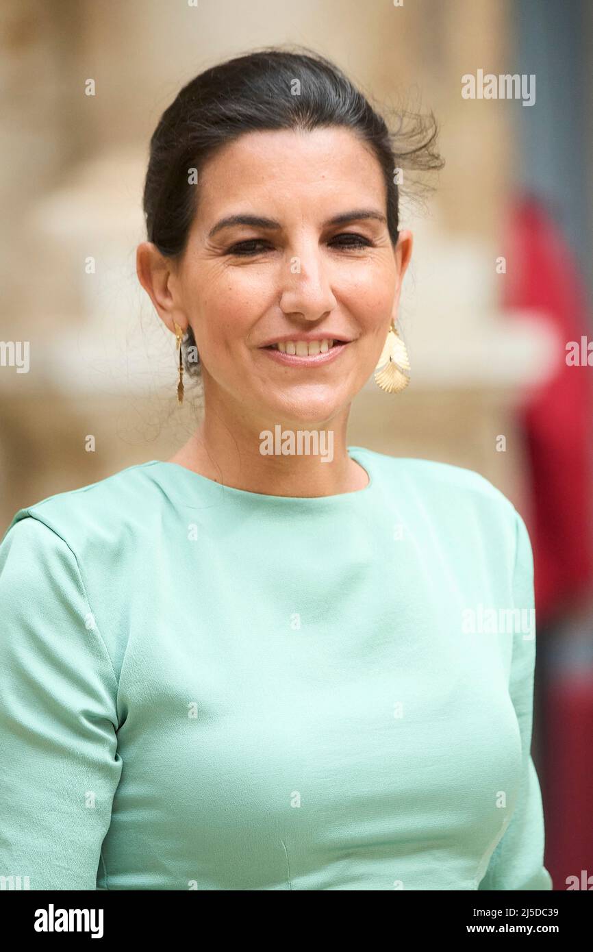 Alcala de Henares. Spagna. 20220422, Rocio Monasterio partecipa alla cerimonia di premiazione di Cervantes a Cristina Peri Rossi all'Università di Alcala de Henares il 22 aprile 2022 ad Alcala de Henares, Spagna Credit: MPG/Alamy Live News Foto Stock