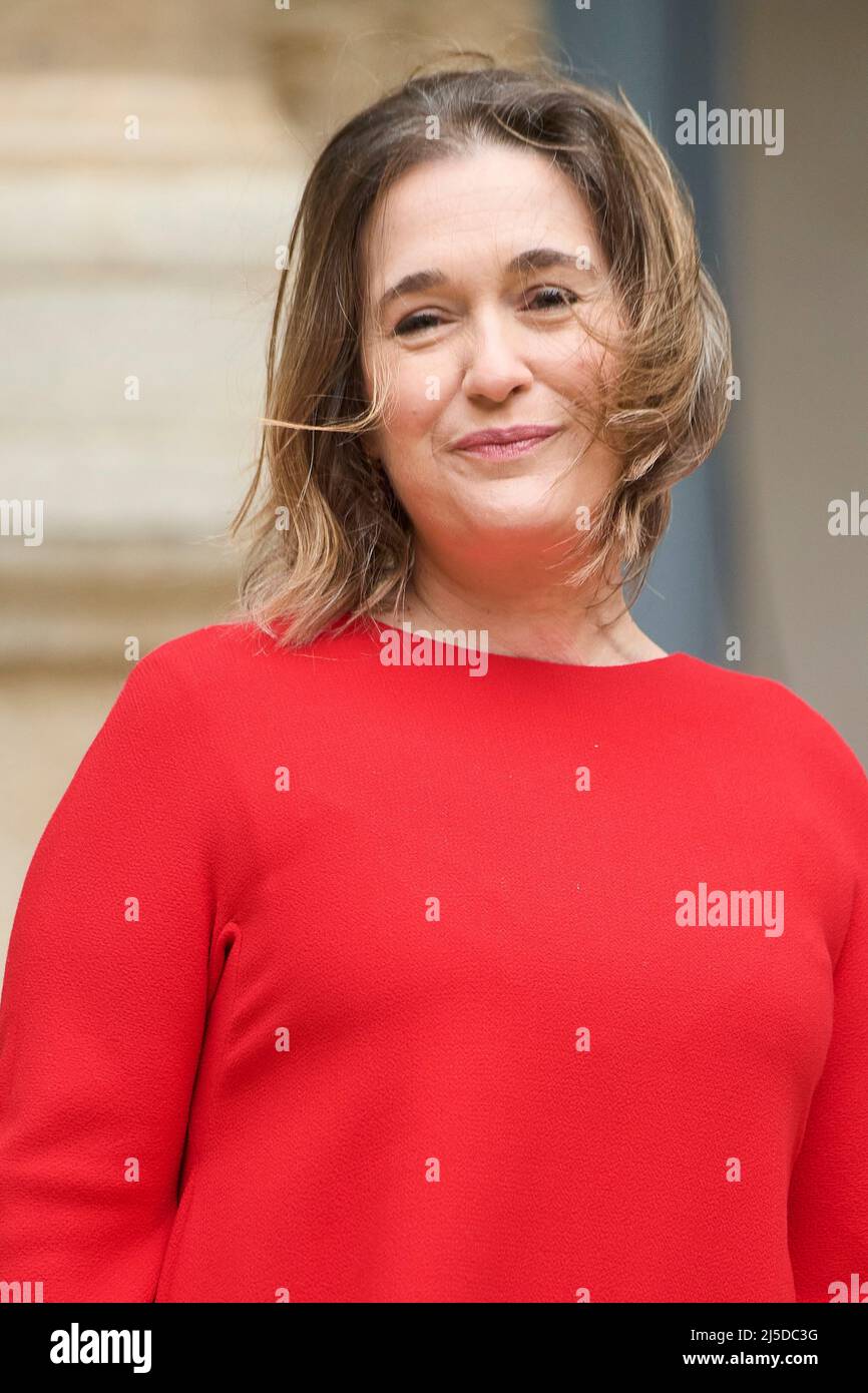 Alcala de Henares. Spagna. 20220422, Marta Rivera de la Cruz partecipa alla cerimonia di premiazione Cervantes a Cristina Peri Rossi all'Università di Alcala de Henares il 22 aprile 2022 ad Alcala de Henares, Spagna Credit: MPG/Alamy Live News Foto Stock