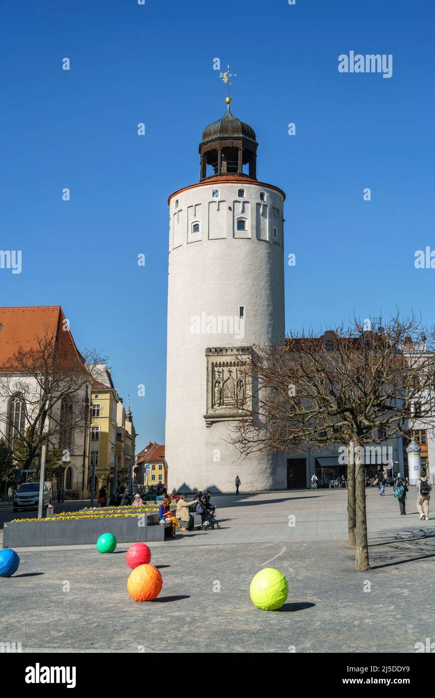 Dicker Turm am Marienplatz, Görlitz, Sachsen, Deutschland, Europa Foto Stock