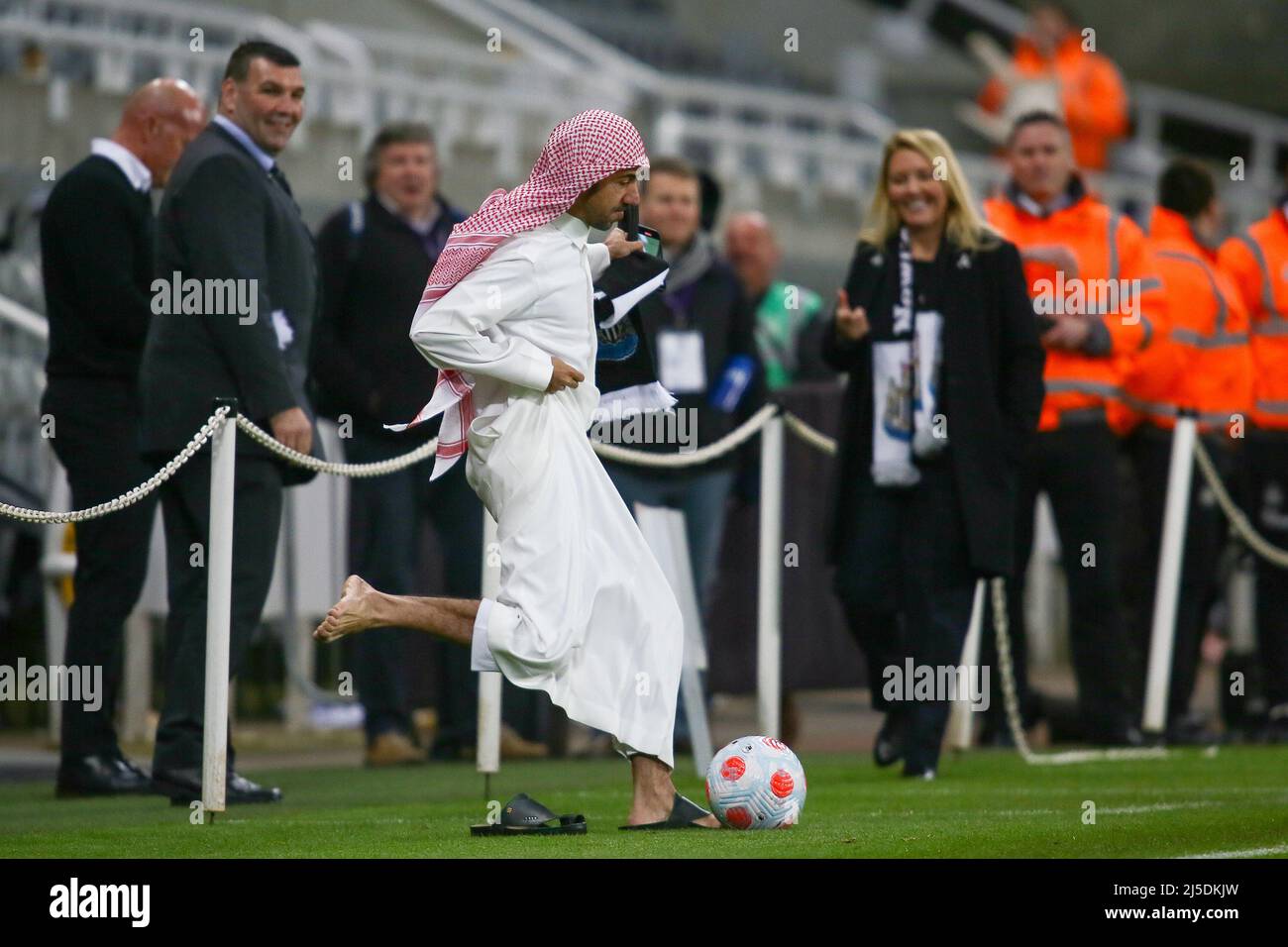 Delegato Saudita PIF - Newcastle United contro Crystal Palace, Premier League, St James' Park, Newcastle upon Tyne, Regno Unito - 20th aprile 2022 solo per uso editoriale - si applicano le restrizioni DataCo Foto Stock