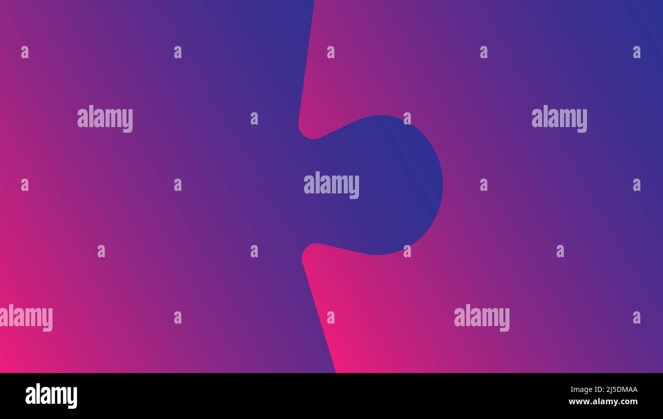 Sfondo in stile business con puzzle, magenta - sfumatura viola Illustrazione Vettoriale