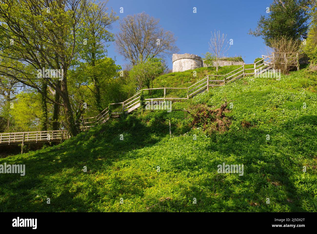 Il castello di Aberlleiniog, Anglesey, Galles del Nord, Foto Stock