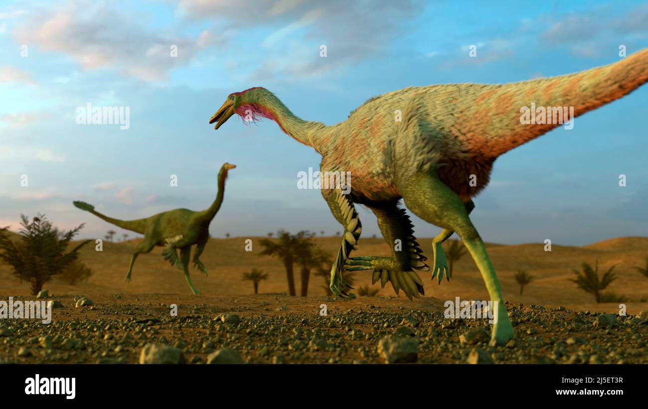 Opera del dinosauro Gallimus Foto Stock