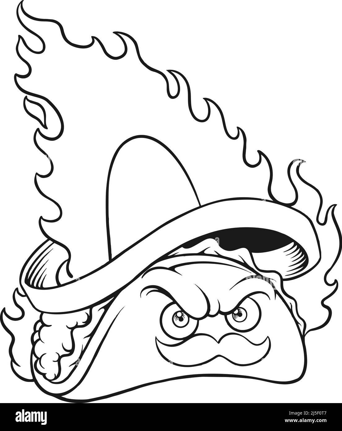 Carino e piccante taco messicano silhouette illustrazioni vettoriali per il tuo logo di lavoro, merchandise t-shirt, adesivi e disegni etichetta, poster Illustrazione Vettoriale