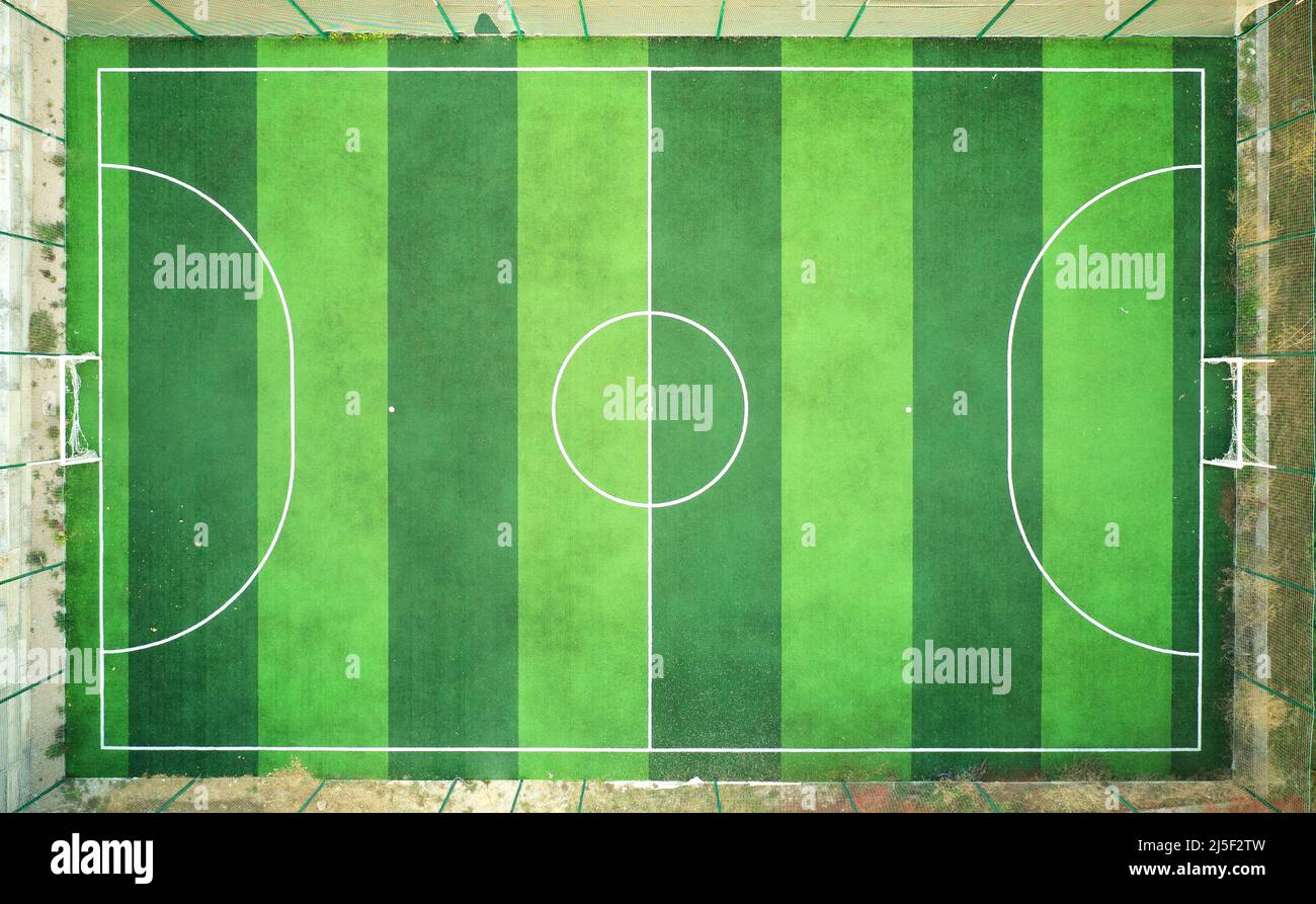 Parco giochi di calcio aereo. Vista dall'alto. Foto Stock