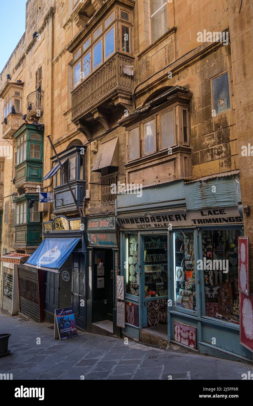 Una piccola abitazione a la Valletta, Malta Foto Stock