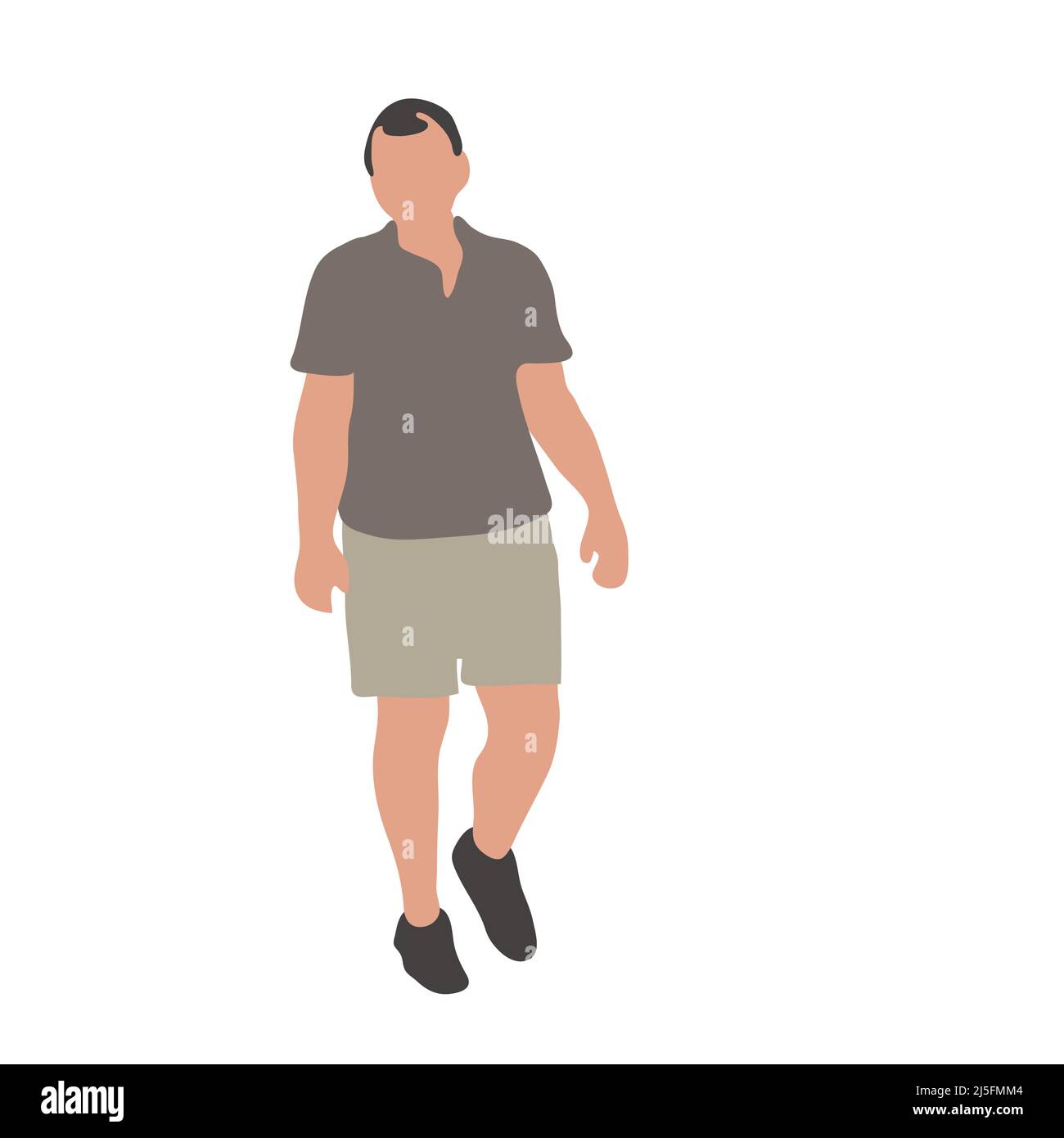 Uomo a piedi isolato. Illustrazione vettoriale Illustrazione Vettoriale