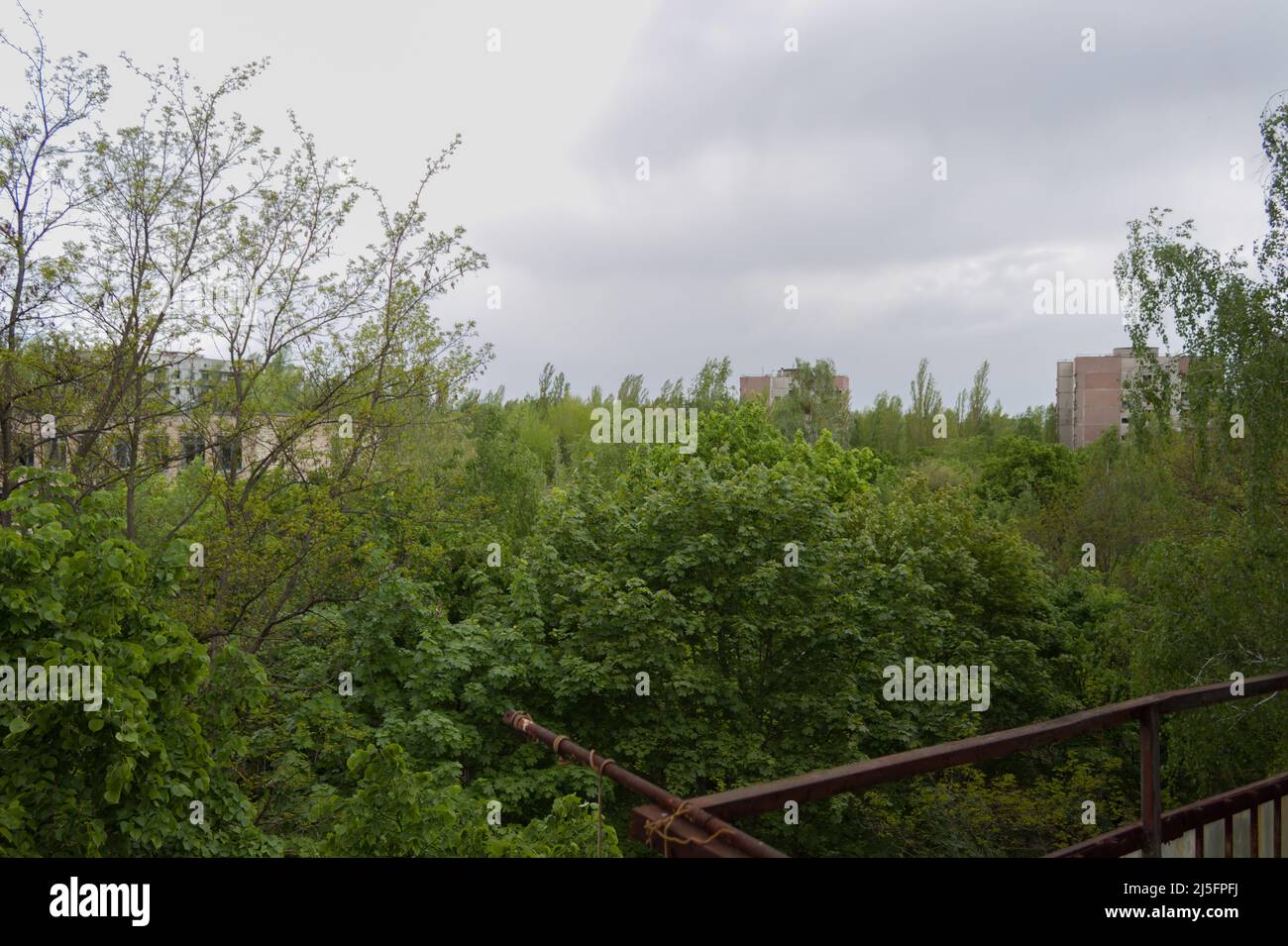 Case nella città di Chernobyl in Ucraina 2019 Foto Stock