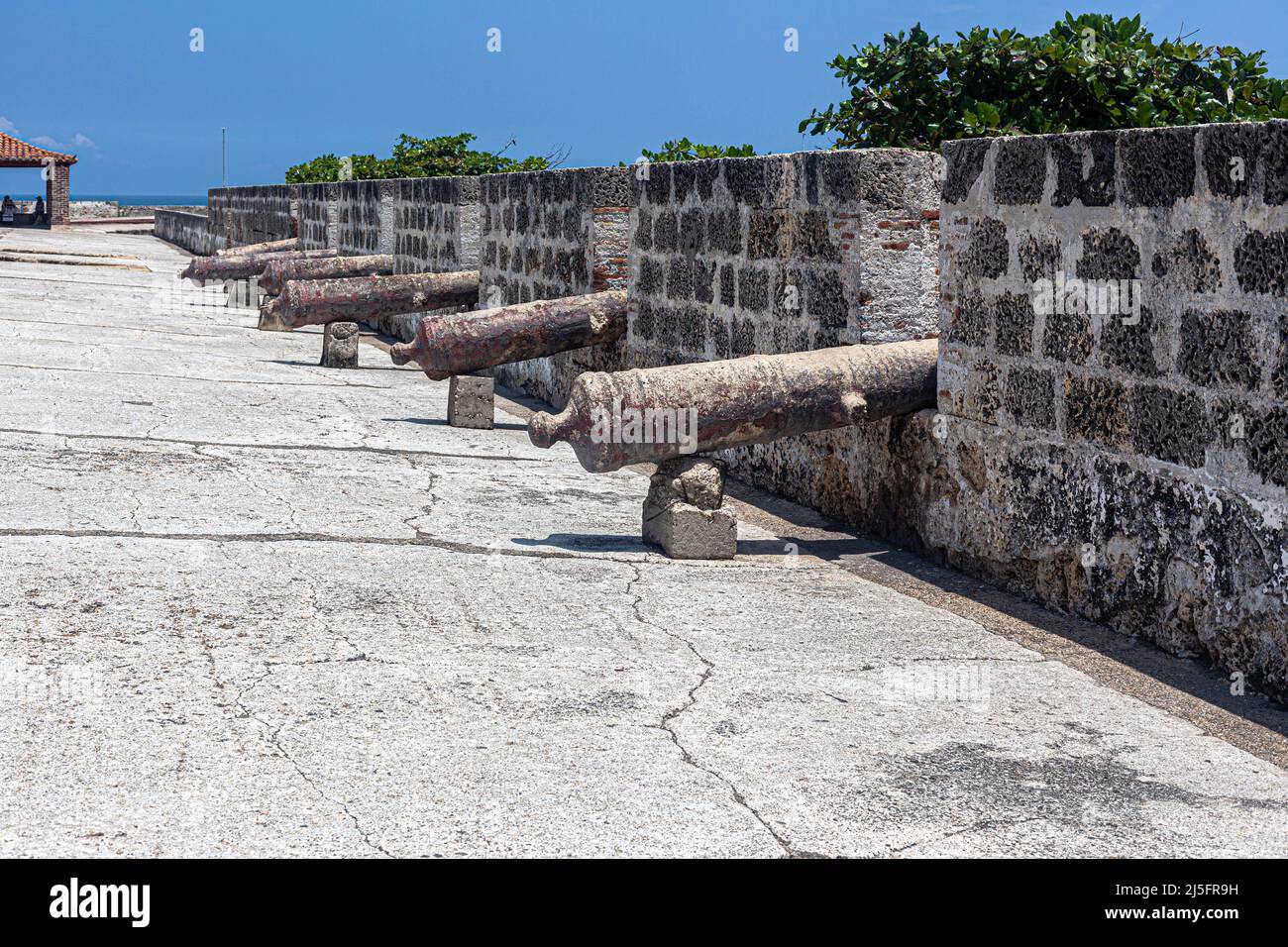 Muro storico, Cartagena de Indias, Colombia. Foto Stock