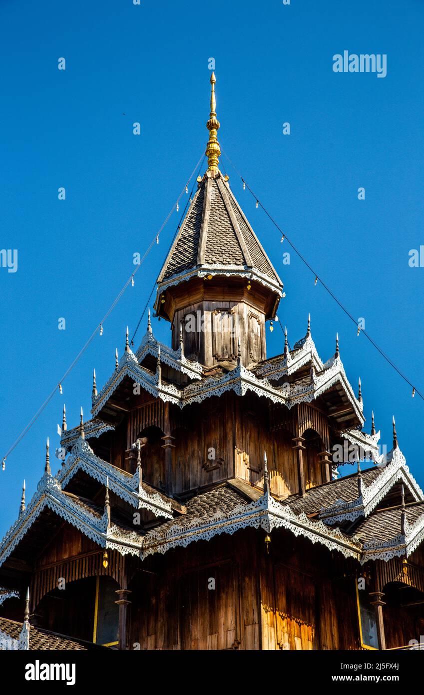 Wat Hua Wiang tempio a Mae Hong Son, Thailandia Foto Stock